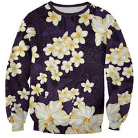 Hawaii Hibiscus Plumeria Purple Sweatshirt Polynesian Pattern LT01 Unisex Purple - Polynesian Pride