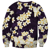 Hawaii Hibiscus Plumeria Purple Sweatshirt Polynesian Pattern LT01 - Polynesian Pride