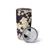 Hawaii Hibiscus Plumeria Purple Tumbler Cup Polynesian Pattern