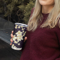 Hawaii Hibiscus Plumeria Purple Tumbler Cup Polynesian Pattern