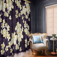 Hawaii Hibiscus Plumeria Purple Window Curtain Polynesian Pattern LT01 - Polynesian Pride
