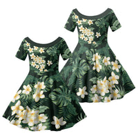 Hawaii Plumeria Tropical Leaves Family Matching Tank Maxi Dress and Hawaiian Shirt Monstera Calathea Palm Fronds