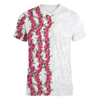 Hawaii Aalii Lei Women V-Neck T-Shirt Aalii Ku Makani