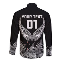 Custom New Zealand Rugby Long Sleeve Button Shirt NZ Opango Forever Silver Fern Heart LT01 - Polynesian Pride