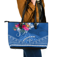 Kosrae Constitution Day Leather Tote Bag Kusaie Special Style LT01 - Polynesian Pride