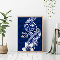 Hafa Adai Guam Canvas Wall Art Polynesian Floral Blue Pattern LT01 - Polynesian Pride