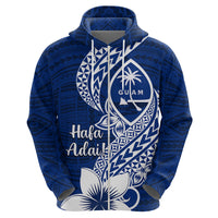 Hafa Adai Guam Zip Hoodie Polynesian Floral Blue Pattern LT01 - Polynesian Pride