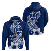 Hafa Adai Guam Zip Hoodie Polynesian Floral Blue Pattern LT01 - Polynesian Pride