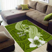 Hafa Adai Guam Area Rug Polynesian Olive Green Blue Pattern LT01 - Polynesian Pride