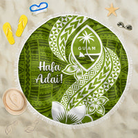 Hafa Adai Guam Beach Blanket Polynesian Olive Green Blue Pattern LT01 One Size 150cm Green - Polynesian Pride