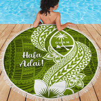 Hafa Adai Guam Beach Blanket Polynesian Olive Green Blue Pattern LT01 - Polynesian Pride
