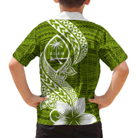 Hafa Adai Guam Hawaiian Shirt Polynesian Olive Green Blue Pattern LT01 - Polynesian Pride