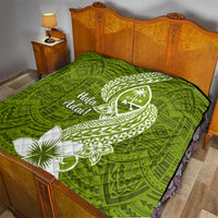 Hafa Adai Guam Quilt Polynesian Olive Green Blue Pattern LT01 - Polynesian Pride