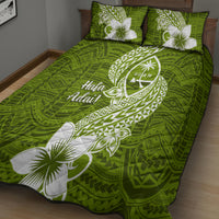 Hafa Adai Guam Quilt Bed Set Polynesian Olive Green Blue Pattern LT01 - Polynesian Pride