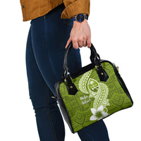 Hafa Adai Guam Shoulder Handbag Polynesian Olive Green Blue Pattern LT01 - Polynesian Pride