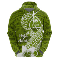 Hafa Adai Guam Zip Hoodie Polynesian Olive Green Blue Pattern LT01 - Polynesian Pride