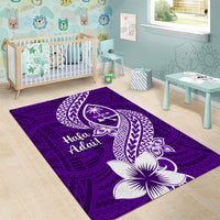 Hafa Adai Guam Area Rug Polynesian Floral Purple Pattern LT01 - Polynesian Pride