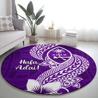 Hafa Adai Guam Round Carpet Polynesian Floral Purple Pattern LT01 - Polynesian Pride