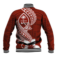 Hafa Adai Guam Baseball Jacket Polynesian Floral Red Pattern LT01 - Polynesian Pride