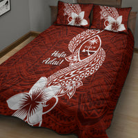 Hafa Adai Guam Quilt Bed Set Polynesian Floral Red Pattern LT01 - Polynesian Pride