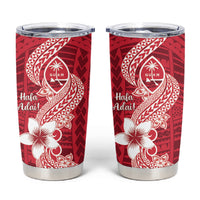 Hafa Adai Guam Tumbler Cup Polynesian Floral Red Pattern