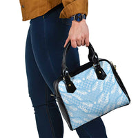 Baby Blue Mermaid Puakenikeni Maile Lei Shoulder Handbag