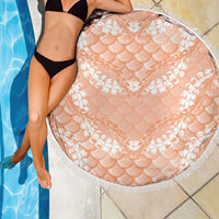 Apricot Mermaid Puakenikeni Maile Lei Beach Blanket