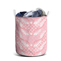 Soft Pink Mermaid Puakenikeni Maile Lei Laundry Basket LT01 - Polynesian Pride