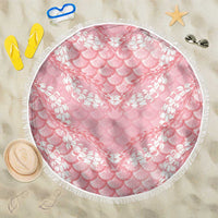 Soft Pink Mermaid Puakenikeni Maile Lei Beach Blanket