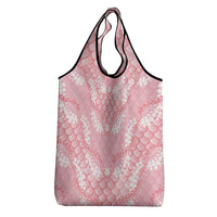 Soft Pink Mermaid Puakenikeni Maile Lei Grocery Bag