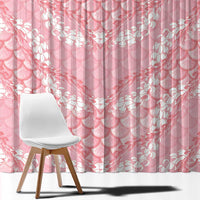 Soft Pink Mermaid Puakenikeni Maile Lei Window Curtain