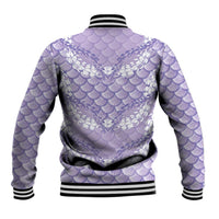 Lilac Mermaid Puakenikeni Maile Lei Baseball Jacket LT01 - Polynesian Pride