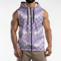 Lilac Mermaid Puakenikeni Maile Lei Sleeveless Zip Hoodie