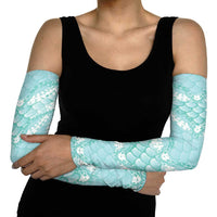 Light Turquoise Mermaid Puakenikeni Maile Lei Arm Sleeves