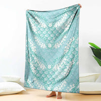 Light Turquoise Mermaid Puakenikeni Maile Lei Blanket LT01 - Polynesian Pride