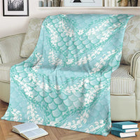 Light Turquoise Mermaid Puakenikeni Maile Lei Blanket LT01 - Polynesian Pride
