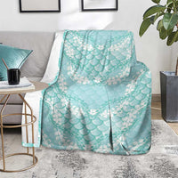 Light Turquoise Mermaid Puakenikeni Maile Lei Blanket LT01 - Polynesian Pride