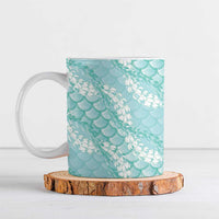 Light Turquoise Mermaid Puakenikeni Maile Lei Ceramic Mug