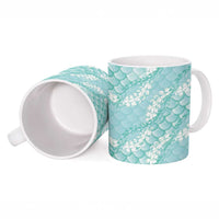 Light Turquoise Mermaid Puakenikeni Maile Lei Ceramic Mug