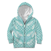 Light Turquoise Mermaid Puakenikeni Maile Lei Kid Hoodie