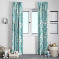Light Turquoise Mermaid Puakenikeni Maile Lei Window Curtain
