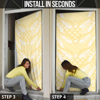 Pastel Yellow Mermaid Puakenikeni Maile Lei Door Cover