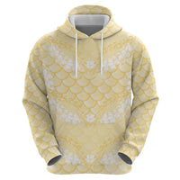 Pastel Yellow Mermaid Puakenikeni Maile Lei Hoodie LT01 - Polynesian Pride