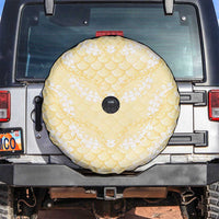 Pastel Yellow Mermaid Puakenikeni Maile Lei Spare Tire Cover LT01 Yellow - Polynesian Pride