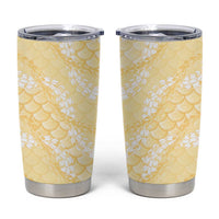 Pastel Yellow Mermaid Puakenikeni Maile Lei Tumbler Cup