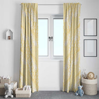 Pastel Yellow Mermaid Puakenikeni Maile Lei Window Curtain