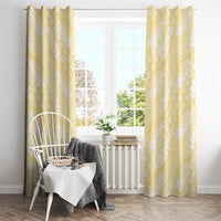 Pastel Yellow Mermaid Puakenikeni Maile Lei Window Curtain