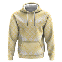 Pastel Yellow Mermaid Puakenikeni Maile Lei Zip Hoodie