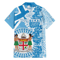 Personalised Fiji Day Family Matching Short Sleeve Bodycon Dress and Hawaiian Shirt Fijian Map Hibiscus Tapa Pattern LT01 - Polynesian Pride