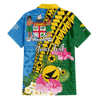 Personalised Malampa Fiji Day Family Matching Long Sleeve Bodycon Dress and Hawaiian Shirt Tropical Tapa Pattern LT01 - Polynesian Pride